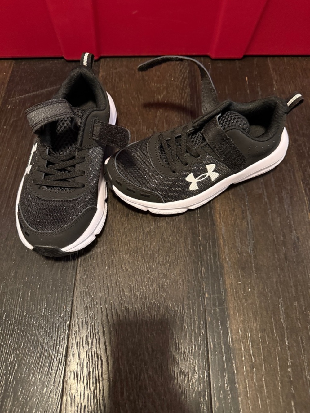 Under Armour Kids Black and White Velcro Athletic Sneakers